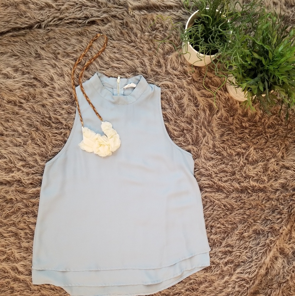 Stella Luce High Neck Tank Top w/Zipper Detail